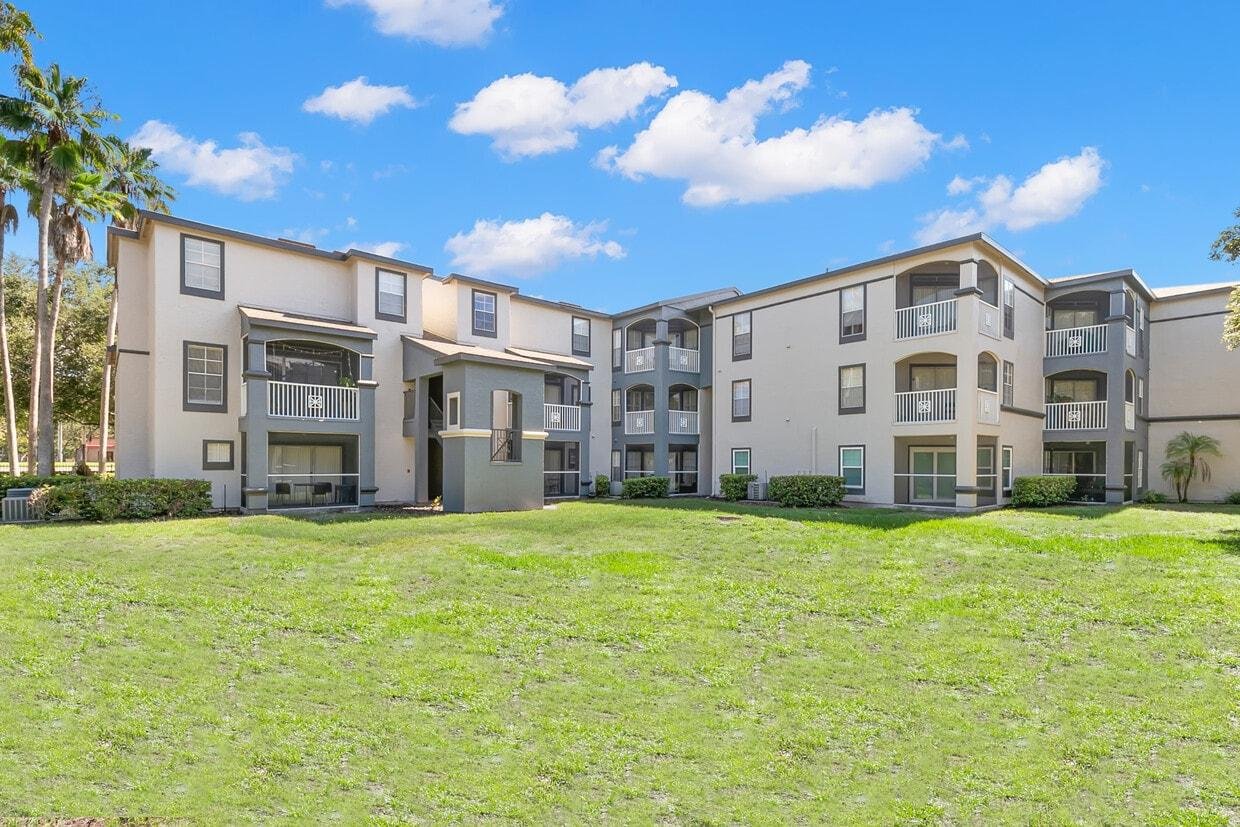 Residential building and open lawn at The Falls