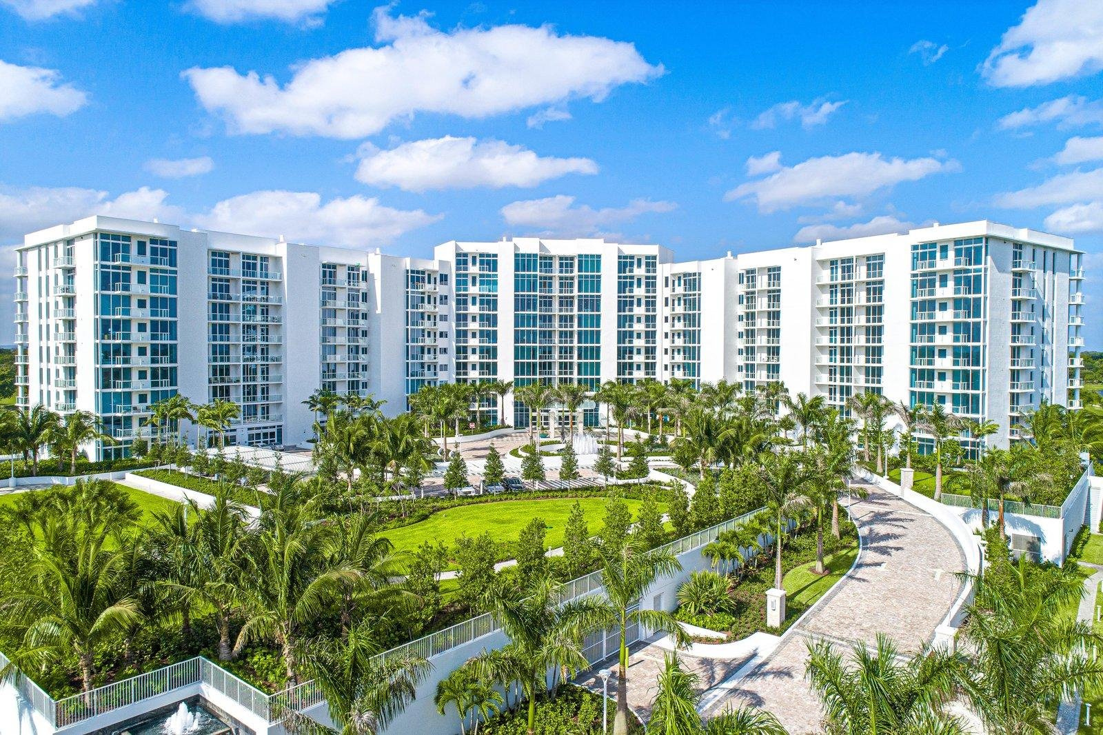 Modern residential towers and landscaped grounds